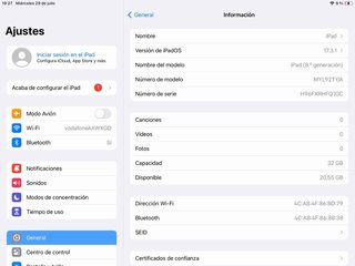 iPad 8ª gen 32 GB Gris Espacial
