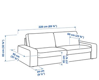 Sofá KIVIK 3 plazas gris Ikea