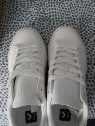 Zapatillas Veja Blancas Naranja
