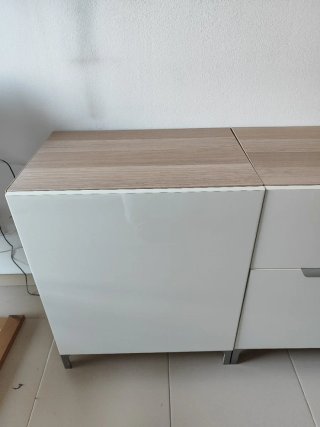 Aparador Besta blanco y madera