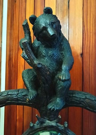 Perchero Paragüero Antiguo Oso y Espejo