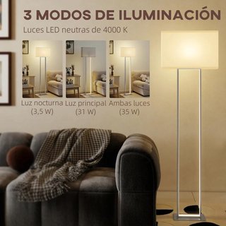 Lámpara de Pie para Salón 150cm Blanco