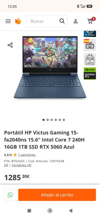 HP Victus Gaming 15 RTX 5060 Azul