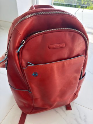 Mochila Piquadro Roja Piel