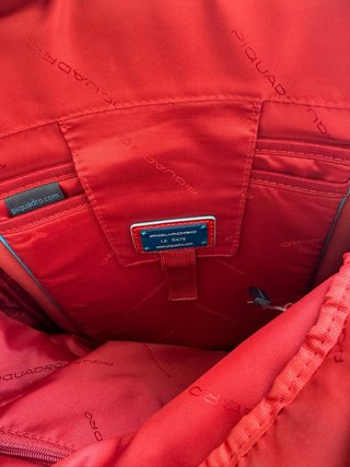 Mochila Piquadro Roja Piel