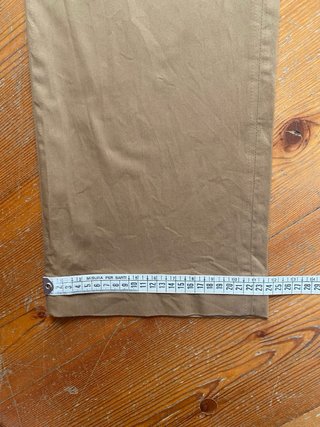 Pantaloni in raso di cotone tabacco vita bassa