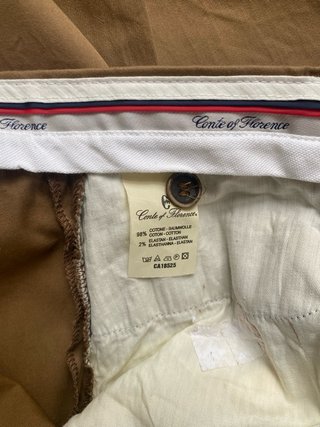 Pantaloni in raso di cotone tabacco vita bassa