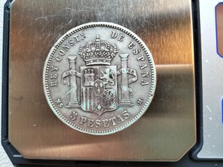Moneda 5 Pesetas Plata Alfonso XII 1882