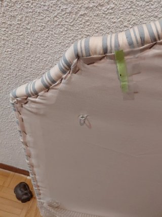 Cabecero tapizado rayas y cuadros