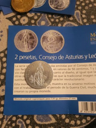 Moneda 2 Pesetas Asturias y León 1933