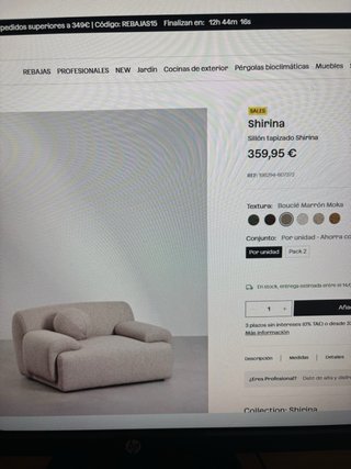 Butaca/Sofá Beige Tela