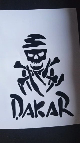 Pegatina Dakar Calavera y Huesos Cruzados