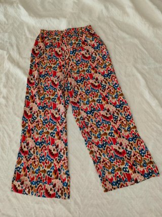 Pantalón ancho estampado multicolor