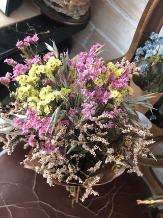 Ramos de flores secas preservadas