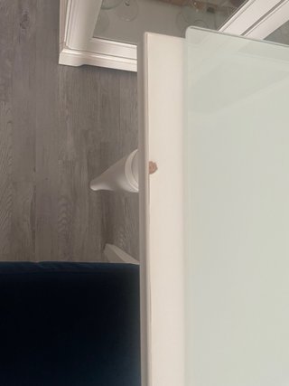 Mesa extensible cristal y 4 sillas terciopelo