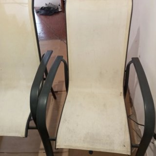 2 Sillas de Jardín Tela y Metal