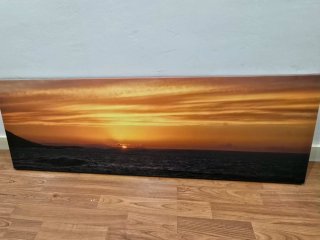Cuadro paisaje atardecer mar 120x40x3