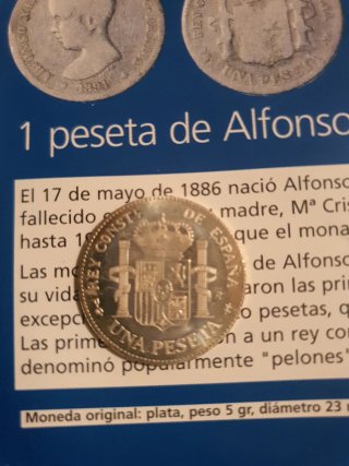 1 Peseta Alfonso XIII Plata 1891