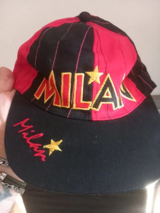 Cappellino Vintage Milan Rosso Nero