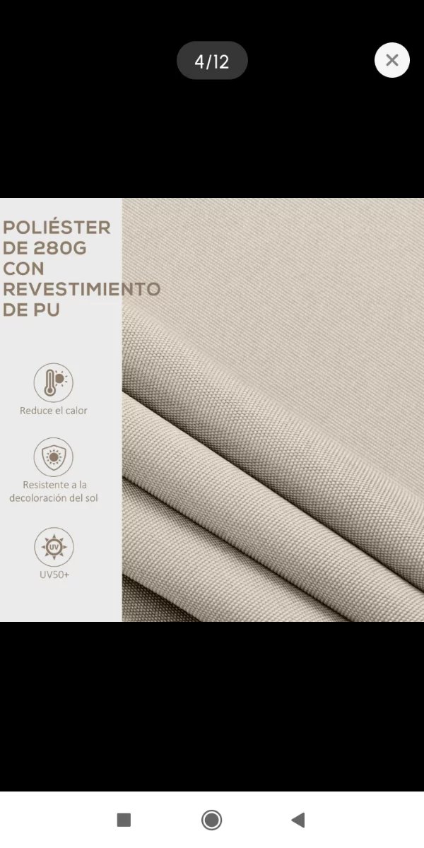 Toldo retráctil manual 3x2m beige