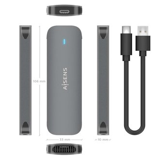 Carcasa SSD NVMe AiSENS Gris