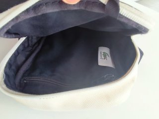 Bolso Lacoste blanco lona