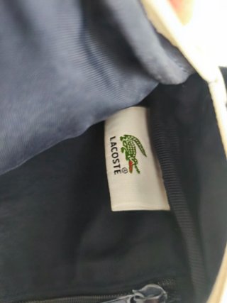 Bolso Lacoste blanco lona