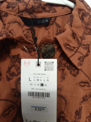Conjunto Zara bordado perforados talla L