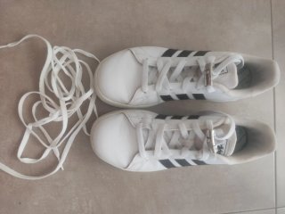 Adidas Talla 35 Blancas y Negras Grand Court K