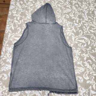 Chaleco ligero con capucha gris sin mangas