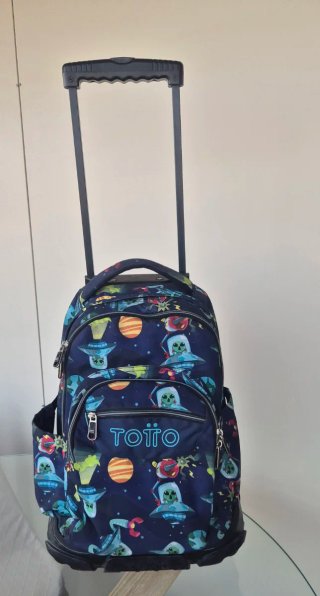 Mochila Totto con ruedas y estampado espacial