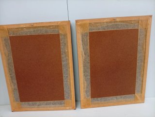 2 Cuadros Papiro Egipcio Marco Dorado