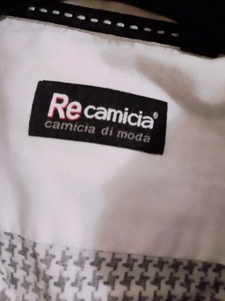 Camicia marcata RE camicia con  design bianco/nero