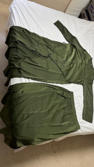 Conjunto Vestido y Falda Verde Botella