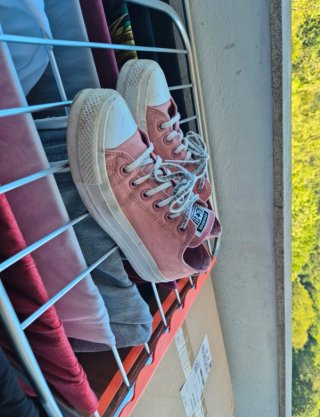Converse All Star plataforma rosa
