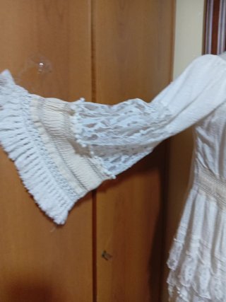 Abito cotone pizzi e collana taglia unica