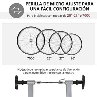 Rodillo de Bicicleta Entrenamiento Plegable Plata