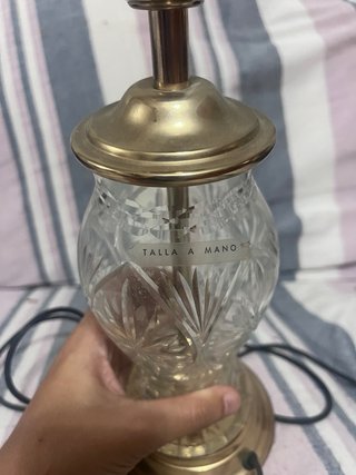 Lámpara de mesa cristal tallado vintage