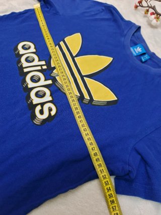 T-shirt Adidas Logo Oro Blu Taglia L