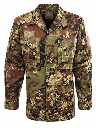 Giacca Militare Vegetata Uomo Manica Lunga