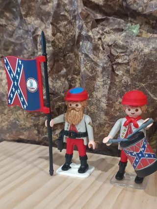 Pareja Playmobil Sudista con Tambor y Bandera