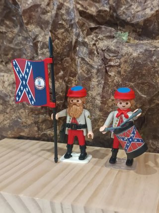 Pareja Playmobil Sudista con Tambor y Bandera