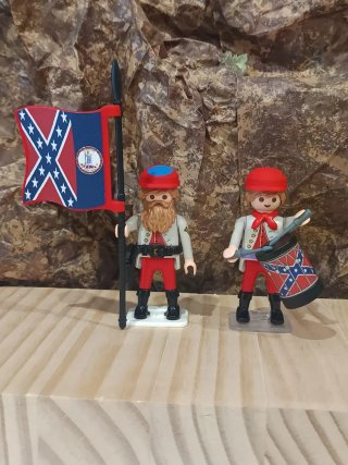 Pareja Playmobil Sudista con Tambor y Bandera
