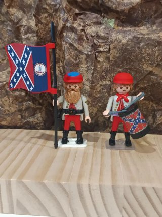 Pareja Playmobil Sudista con Tambor y Bandera