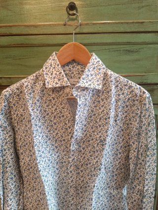Camisa Lino Flores Azul y verde Pedro del Hierro