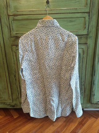 Camisa Lino Flores Azul y verde Pedro del Hierro