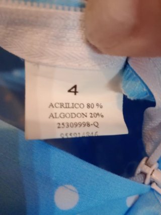 Traje de flamenca azul con lunares para niña