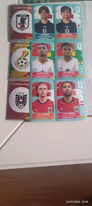 Cromos sueltos de Panini mundial 2026