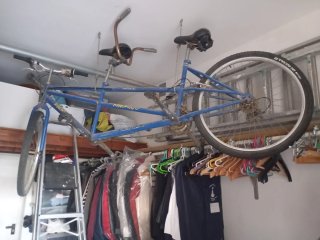Bicicleta tándem azul