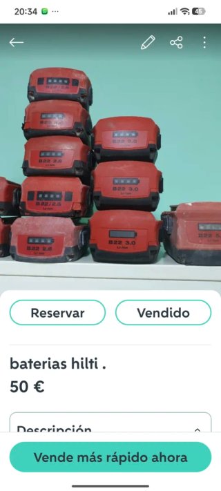Baterías Hilti B22 2.6Ah y 3.0Ah